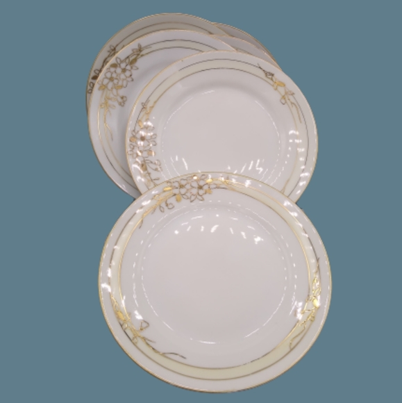Nippon Antique Cherry Blossom Gold Moriage Bread Butter Plates Set 6 Maruki Vtg - Picture 16 of 16